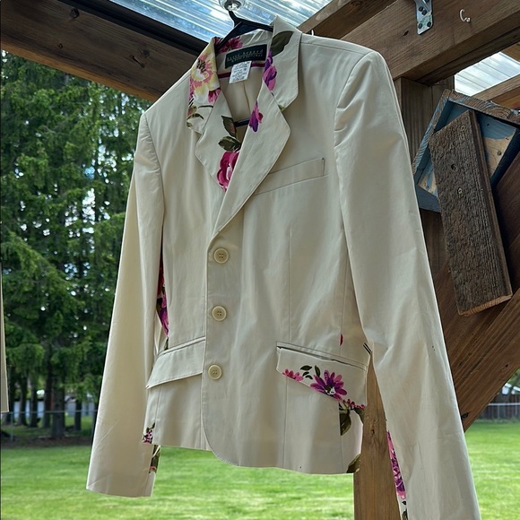 Harve Benard Women’s Suit Cream w/Floral Design Blazer 10 & Skirt 14 VINTAGE 80s - Picture 7 of 11